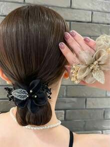 2pcs Women's Sweet Hair Accessories: Starry Headband, Organza Big Scrunchie, Fashion Hair Clips, Flower Hair Decor, Gift, Travel, Women's Gift, Hair Accessories, Christmas Stocking Stuffers - 1 件香檳 - 查看 6