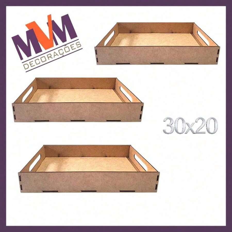 KIT 10 UNITS Trays 30x20 Smooth RAW MDF - 彩色 - 查看 1