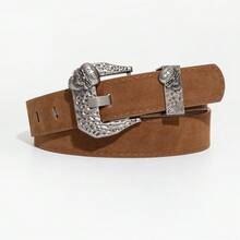 1pc Holiday Casual Skeleton & Leaf Pattern Metal Buckle Women's Belt, Suitable For Daily Commute, Festival Party, Versatile With Jeans - Multicolor - View 15