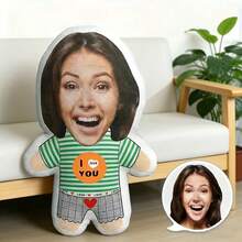 1pc Customized Photo Throw Pillow, Personalized Cushion, Can Customize Interesting Patterns, Double-Sided 3D Pillow, Suitable As Gift For Parents/Family/Her/Him/Girlfriend/Boyfriend, Couples Birthday Gift - Stripe - View 6