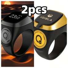 1 قطعة خاتم تسبيح ذكر إلكتروني رقمي - عداد إلكتروني مناسب للصلاة الإسلامية المسلمة. عداد جديد عالي الجودة مع منبه تذكير الوقت، جهاز إلكتروني للاستخدام الخارجي بتحكم تطبيق، عداد أصابع أنيق (20 مم) خاتم صلاة ذكي - متعدد الألوان - مشاهدة 22