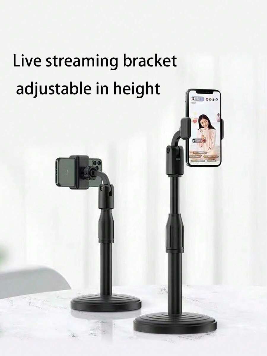 360°旋转桌面手机支架，多功能直播手机支架，高度可调伸缩，兼容大多数智能手机和安卓手机，生日礼物送给家人和朋友 - 黑色 - 查看 1