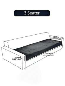 1pc Thickened Teddy Plush Non-Slip Elastic Sofa Seat Cushion Cover, Pet-Proof, Dust-Proof, Waterproof, Suitable For 1/2/3/4/L-Shaped Sofa, All Seasons - Beige - View 9