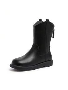 CAMEL CROWN 女士户外休闲靴，休闲时尚靴，中筒靴，骑士靴 - 黑色 - 查看 1