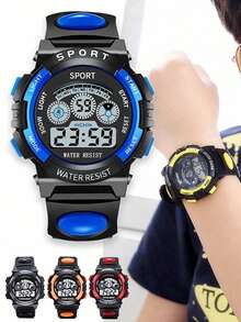 1 chiếc đồng hồ tròn nhiều màu sắc chống sốc dành cho thanh thiếu niên, tích hợp báo thức, hiển thị ngày, bấm giờ, dạ quang, đồng hồ điện tử đa chức năng, thích hợp làm quà tặng cho thanh thiếu niên vào các dịp lễ hội, sinh nhật, tốt nghiệp, Giáng sinh và các ngày lễ khác. - Nhiều màu - Xem 7