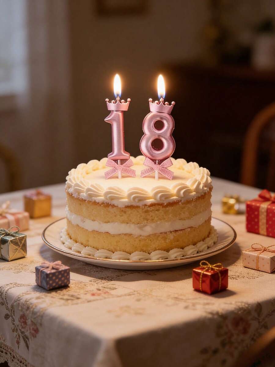 粉色0-9数字生日蛋糕装饰,3D数字蛋糕插牌,0-9数字生日蜡烛,18岁、30岁、40岁、50岁、60岁生日蛋糕装饰,皇冠蝴蝶结生日蜡烛,粉色蝴蝶结生日蛋糕装饰,适用于派对、婚礼、周年纪念装饰 - 多色 - 查看 1