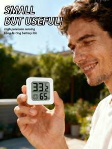 2pcs/1pc Electronic Thermometer, Intuitive Temperature & Humidity Display, Suitable For Indoor, Outdoor, Bedroom, Dining Room, Office, Reptile Habitat - Multicolor - View 6