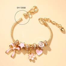 1 Piece – Bracelet With Bow, Flower And Heart – 6 Cm Diameter - 金色 - 查看 5