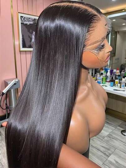 MYLOCKME 34 36 Inch 13x6 Lace Frontal Straight Human Hair Wig Wear And Go 9x6 6x4 5x5 Pre Plucked Pre Cut Lace Glueless Wigs For Women 200% Density 28 30 Inch Invisible Strap 360 Transparent Full Lace Front Drawstring Wigs Human Hair Natural Black Glueless Human Hair Wig