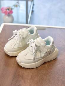 1双男女通用平底运动鞋，耐磨防滑休闲鞋，时尚百搭儿童跑步鞋，适合春、夏、秋、冬四季穿着。 - 米色 - 查看 2