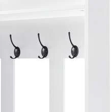 Hallway Wardrobe Kit, Shoe Cabinet, 4 Wardrobe Hooks, Two Drawers And 1 Door, White, 100 Lx35 Wx180 H Cm - White - View 7