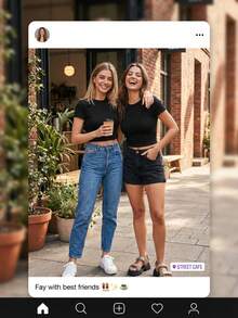 两件装女士简约基础款修身短袖圆领纯色T恤，适合春夏日常穿着，简约设计，短袖上衣，夏季，夏季度假装，夏季上衣，女士春季服装，女士沙滩装，女士休闲上衣，黑色 - 2件黑色 - 查看 4