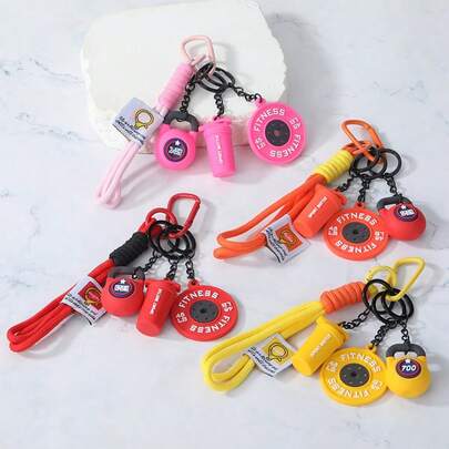 Fitness Dumbbell Couple Keychain, Detachable DIY Mini Keyring, Backpack Pendant Mutual Gift, Couple Backpack Accessory, High-Quality Creative Gift