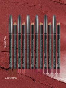 Pudaier 哑光裸色唇线笔，奢华丝绒柔滑唇膏，持久不晕染，适合勾勒唇形和填充唇部 - 03 - 查看 6