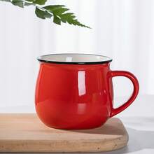 1 Stück abgerundete Keramik Kaffeetasse/Becher, einfach zu greifen, vielseitig einsetzbar, geeignet für Büro, Zuhause, alle Getränke, tolles Geschenk - Verschiedenfarbig - Übersicht 18