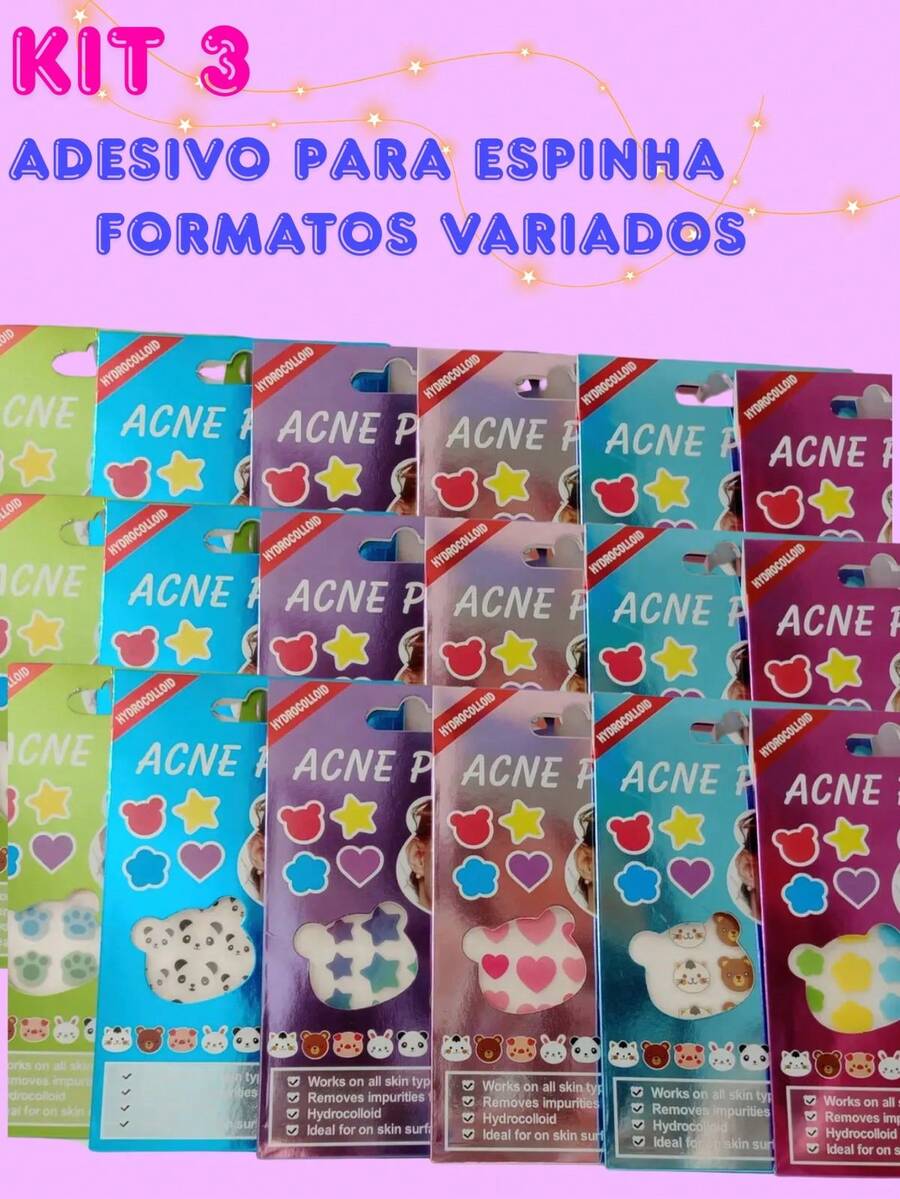 Cute Pimple Patch - Hydrocolloid Pimple Patch - Bruise Patch - Kit Of 3 Sheets - Pimple Stickers - View 1