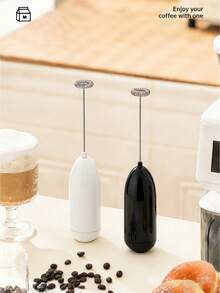 【快速奶泡器】新款手持式电动奶泡器，快速起泡，适用于咖啡、拿铁、卡布奇诺、星冰乐、抹茶、热巧克力和咖啡伴侣 - 黑色 - 彩色 - 查看 4