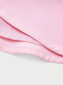 QUNGIGU 女士粉色无肩带抹胸上衣，荷叶边下摆，收腰设计，性感夏季休闲上衣，修身褶皱雪纺下摆，适合约会和派对穿着 - 粉色 - 查看 8