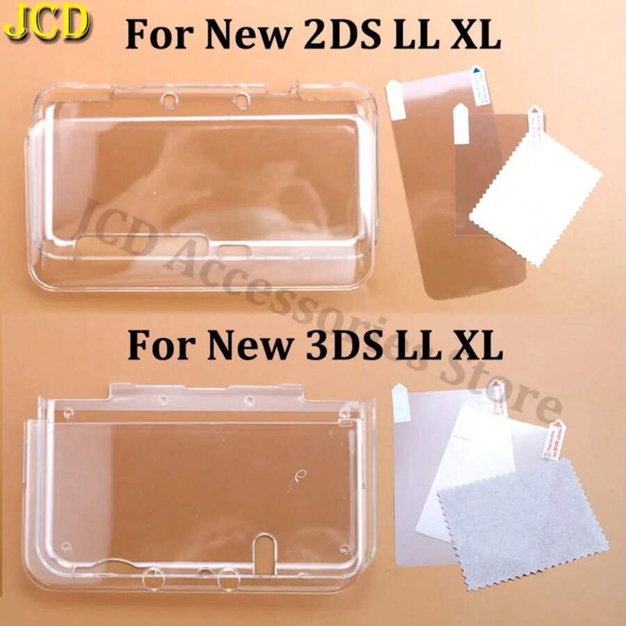 JCD para New 2DS 3DS XL LL, carcasa transparente dividida, funda protectora transparente, película de pantalla, protector de pantalla LCD - Nueva película de 3DS XL - Ver 1