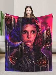 Stranger Merch Thin.Gs Soft, Comfortable, And Warm Fleece Blanket, Suitable For The Bedroom, Car, Travel, Camping, Sofa, Living Room, Couch, Car, Travel, Home Decor, Merchandise Gift, Graphic Blankets, Soft And Comfortable Flannel Blankets, Blankets, Bed Sheets, Printed Blankets, Sofa Blankets, Pillow Covers, Pet Blankets, Home Festival Decoration, Party Blankets, Couple Blankets, Oversized Soft Flannel Blankets, Lightweight Travel Blankets, Beach Blankets, Camping Blankets, Car Blankets, Office Blanket, Anime Gift, Perfect Holiday Gift For Couples, Suitable For All Seasons, With Various Sizes To Choose From. No. 9968 - Multicolor - View 1