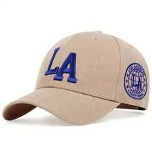 Gorras de béisbol unisex con bordado de letras LA, gorras informales ajustables para exteriores, primavera y otoño, sombrero protector JLWW - Rojo - Ver 4