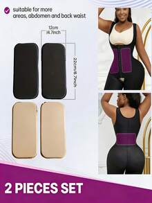 1pc Women Foam Board Flattening Tummy Control FAJA, Foam Backboard Tummy Tucks Ab Board Bodyshaper Accessory - Black - View 4