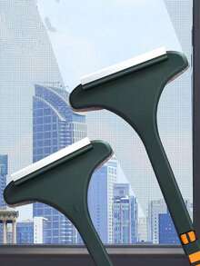 2-In-1 Non-Disassembly Screen Cleaning Brush, Glass Scraper For Home Window And Screen Cleaning, Dust Removal Brush - Yellow - View 1