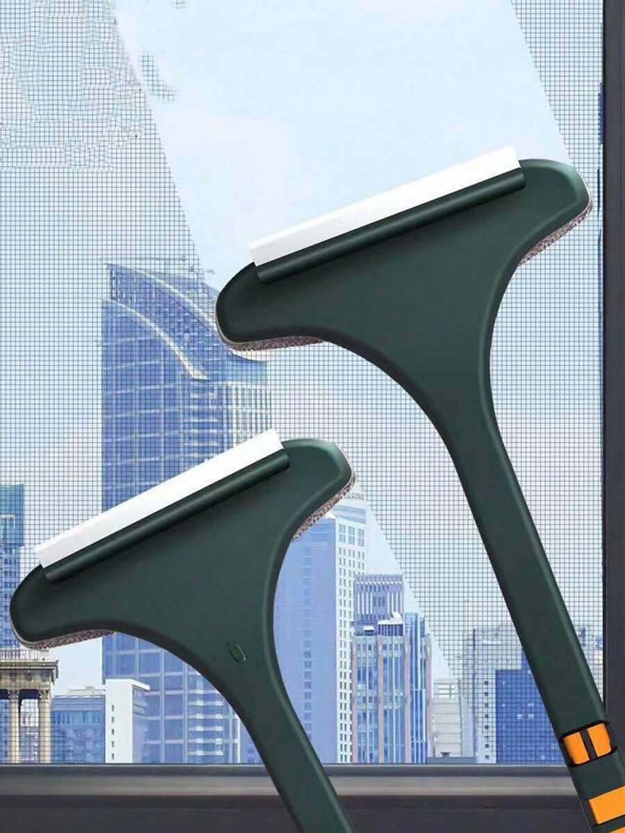 2-In-1 Non-Disassembly Screen Cleaning Brush, Glass Scraper For Home Window And Screen Cleaning, Dust Removal Brush - Yellow - View 1