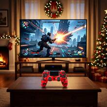Controles de juego para consolas de juegos y diversos juegos de computadora. Compatible con salida de TV, operación de joystick 3D, operación fácil y rápida, control de juego, control de joystick: el regalo perfecto para Navidad, Año Nuevo y cumpleaños - Camuflaje rojo - Ver 2