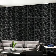 1 Set Black Laser 3D Diamond Pattern PVC Wall Panels - Suitable For Decorating Living Room, Bedroom, Kitchen, TV Backdrop, Corridor, And Office; Also Can Be Used As Holiday Wall Stickers For Valentine's Day, Ramadan, Etc. - Black - View 2