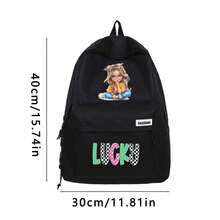 Lucky Girls Casual Large-Capacity Backpack, Ins Style Fashionable Boys And Girls, Korean Version Simple College Student Schoolbag, Travel Backpack Back To School Supplies Stationery Supplies Sprayground Backpack,Essentials Office Supplies Valentine's Day Gifts - Multicolor - View 6