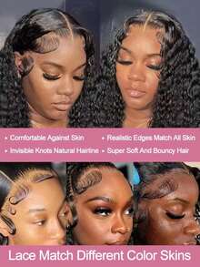 NATAN 优雅非洲卷曲蓬松假发，男女通用，成人款，100% 密度长卷曲合成假发，高温丝，自然逼真蕾丝前假发 - 自然色&黑色系 - 查看 7