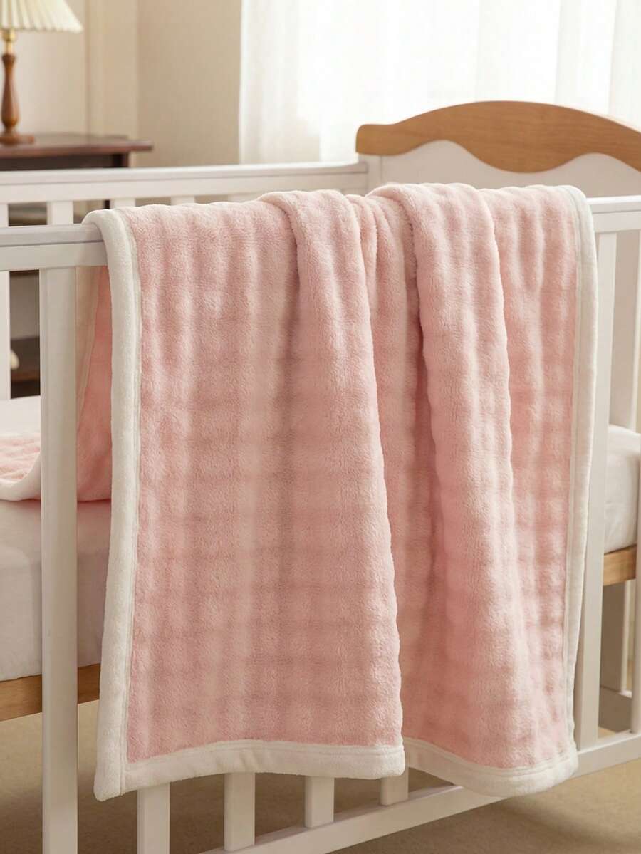 Super Soft Baby Throw Blanket Premium Silky Flannel Fleece Thicken Bed Plush Blanket All Season Use - Pink - View 1