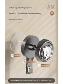 Suction Cup Pot Lid Rack, Wallmount Kitchen Storage Shelf, Multifunctional Cutting Board Holder With Strong Suction Cup - Multicolor - View 6