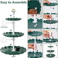3-Tier Solar Powered Bird Bath 3.5W , Convertible Bird Feeder & Water Fountain Kit, Drop-Resistant Outdoor Water Feature For Yard Decor, Ideal For Attracting Hummingbirds & Wild Birds, Perfect For Spring Backyard Upgrades,Garden Stuff,Fuente De Agua Para Jardín,Outdoor Water Fountain,Solar Water Fountain Outdoor,Gardening Supplies - 綠色 - 查看 5