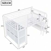 Kids Bed Frames, Headboards & Footboards - White + Metal + 90cm*200cm - View 6