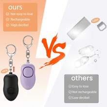 可充电个人报警器 130dB 报警器 个人安全报警器 可充电 LED 灯 适用于女性老年人 个人报警器 钥匙扣报警器 - 顏色 - 查看 9