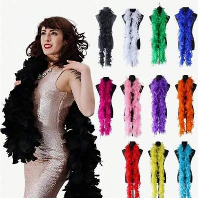 1 قطعة بوا من الريش الاصطناعي شانديل طبيعي ناعم وفاخر لحفلات الشاي والكرنفالات وأعياد الميلاد والأعراس، ديكور وإكسسوار للصور والأزياء والرقص