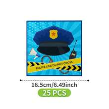 1 Set Detective Adventure Disposable Plates, Napkins, Cups Party Supplies, Serves 8 Guests, Disposable Paper Plates Party Tableware Suitable For Birthday, Wedding, Theme Party, Family Picnic - Multicolor - View 10