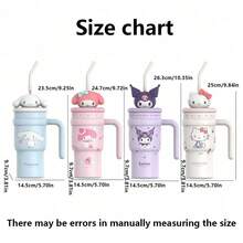 名创优品三丽鸥Hello Kitty、酷洛米、布丁狗 700毫升不锈钢保温杯，带吸管和提手，可爱卡通水瓶，圣诞礼物，适合车载、办公、旅行 - 彩色 - 查看 12