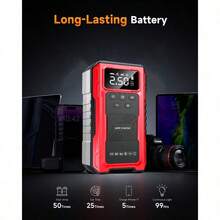 7-In-1 Portable Car Jump Starter With Air Compressor & LCD Display - Heavy-Duty Battery Booster Suitable For Gas/ Engines, Emergency Power Source With 3-Mode Flashlight - D Style - View 4