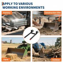 Horquillas de Sujeción para Cubo de Tractor, Acoplamiento Rápido 907 kg Capacidad, 109 cm de Ancho, Ideal para Manejo de Materiales y Carga - Negro-43 pulgadas - Ver 3