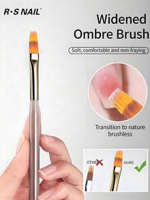 1PC Ombre Nail Brush Gradient Painting Drawing Pen Nail Art Brush Design Easy To Operate Smooth Material Manicure Gel Nail Brush DIY Tool - Yellow - View 9