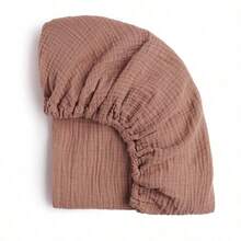 1PC Gauze Baby Crib Sheet | Summer Thin Breathable Ruffled Crib Bedding | Soft All-Season Newborn Crib Mattress Cover - Plain-colored Baby Cradle Fitted Sheet - View 10