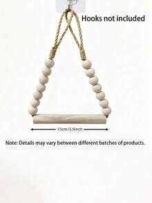 1/2pcs Wall Mounted Toilet Paper Holder, Bathroom Towel Rack, Creative No-Drill Bathroom Storage Organizer, Handwoven Wooden Bead Towel Rack, Retro Toilet Paper Holder (Suitable For Rental Apartments), Home Decor - Multicolor - View 9