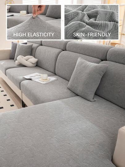 1 buc. Husă de pernă de canapea elastică Jacquard, culoare solidă, husă de canapea în formă de L, husă separată pentru perna de spate a canapelei, protector pentru mobilier, husă elastică pentru perna de șezut a canapelei, rezistentă la murdărie și antiderapantă, ușor de îndepărtat și spălat, potrivită pentru toate anotimpurile, ideală pentru decorul camerei de zi