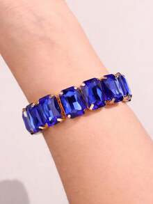 1 件时尚、精致、闪亮、多功能、奢华、独特、小批量、耀眼、奢华水晶方形手链，适合女士日常、派对、节日、通勤 - 手鐲 - 查看 13