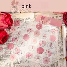 15pcs 3D Embossed Gold Foil Wax Seal Stickers, Rose Flower Shaped, Vintage Wax Stamp Stickers, DIY Scrapbooking Decoration Stationery Envelope Seals, Suitable For DIY Scrapbook, Card Making, Invitations, Envelope Sealing, Back To School Planner, And Various Holiday Gift Packaging, Valentine's Day Labels - Multicolor - View 12