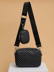 2pcs/Set Men Mini Crossbody Bag, Key Pouch, Retro Shoulder Bag, Camera Bag, Fashion Backpack, Perfect For Valentine's Day - Navy Blue - View 7