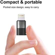 1 bộ chuyển đổi micro mini, đầu nối USB-C cái sang Lightning đực, tương thích với iPhone 14/13/12/11/iPad, điện thoại thông minh/máy tính/bộ thu micro không dây, bộ chuyển đổi âm thanh, bộ chuyển đổi tai nghe. - màu đen - Xem 4